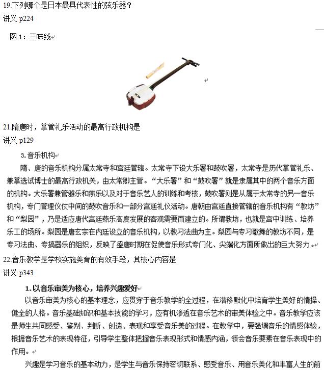 教师资格考试音乐学科命中分析