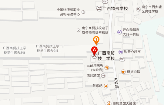 广西区直考区考点地图