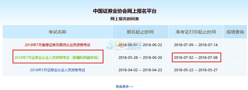 2018年7月证券从业资格考试准考证打印时间公布
